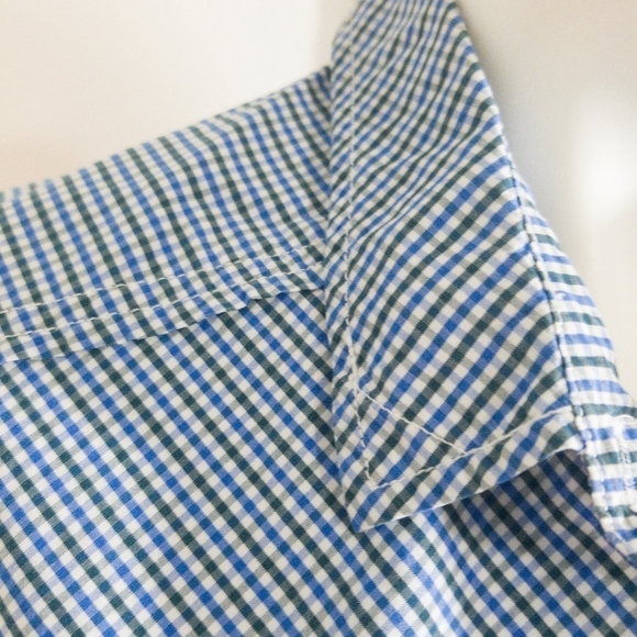 Eddie Bauer Women Button Down Shirt Sz M Blue/Gree - Picture 8 of 8